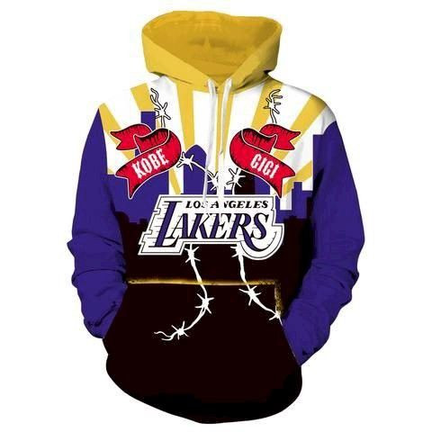 Los Angeles Lakers Pullover Hoodies 3D Los Angeles Lake Hoodie