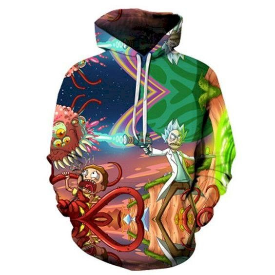 New Camiseta De Rick And Morty Pullover And Zippered Hoodies Custom 3D Graphic Printed 3D Hoodie All Over Print Hoodie For Men For Women