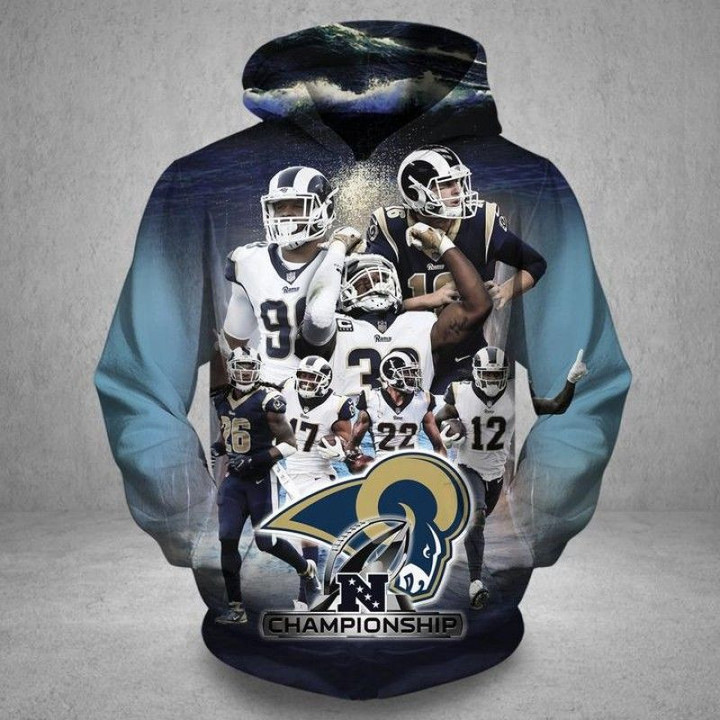 Los Angeles Rams Awesome Pullover And Zippered Hoodies Custom 3D Los Angeles Rams Graphic Printed 3D Hoodie All Over Print Hoodie For Men For Women