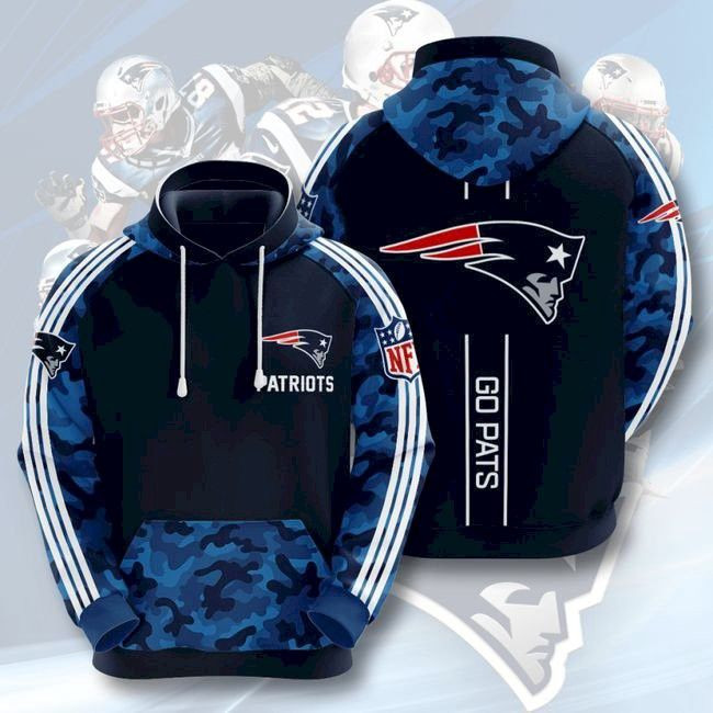 New England Patriots Football 3D Hoodie Hooded Pullover For Nep Fans