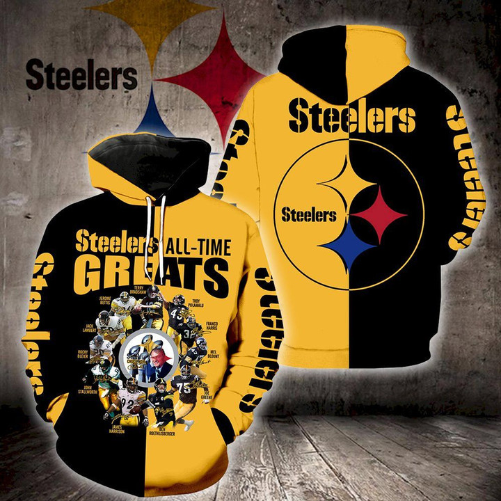 Pittsburgh Steelers All Time Greats All Over Print Hoodie Zipper K1179