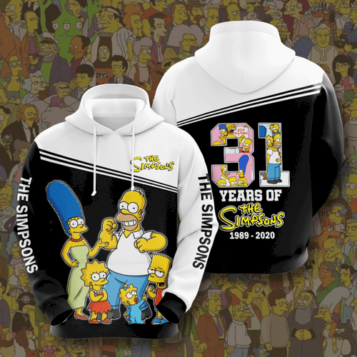 The Simpsons Movie Character Anniversary 31 Years 3D Hoodie Full Print