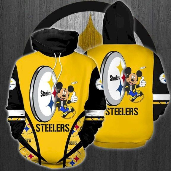 Steeler Mickey Mouse 3D Hoodie For Men For Women All Over Printed Hoodie