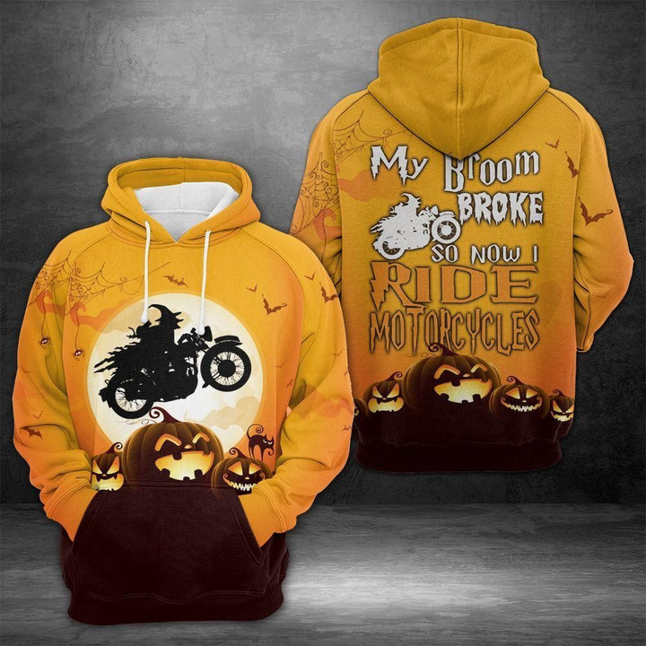 Amazing Motorcycle Witch Unisex 3D Hoodie All Over Print Kcaeh