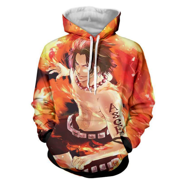 Ace Fire Storm 3D Hoodie - Jacket - One Piece