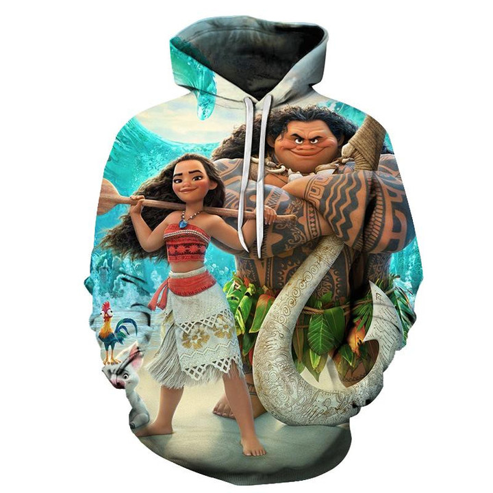 Moana Cartoon 3D - Sweatshirt, Hoodie, Pullover