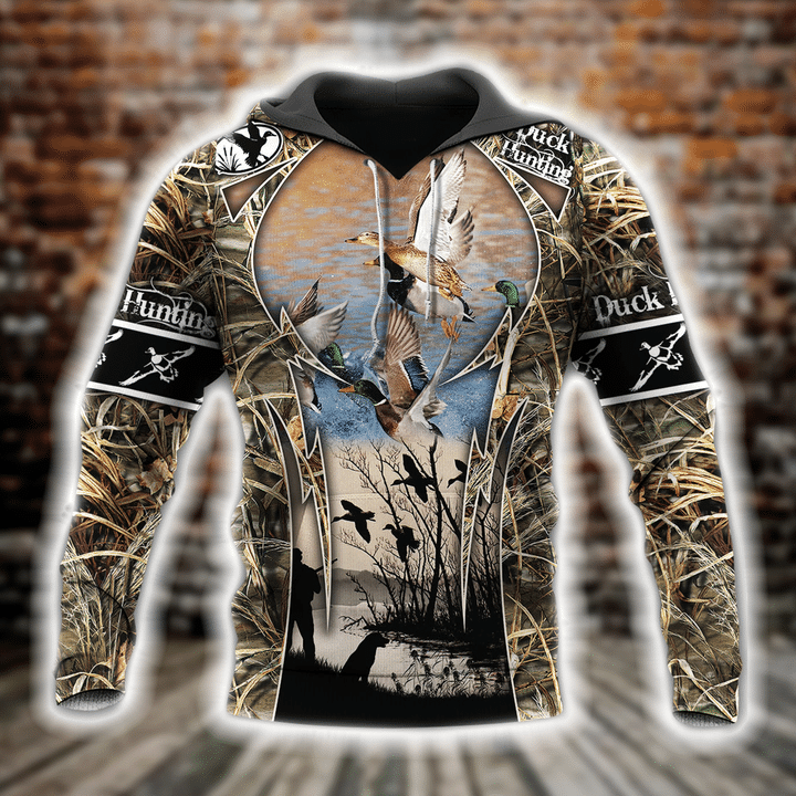 Duck Hunting Camo Unisex 3D Hoodie All Over Print Kmcbz