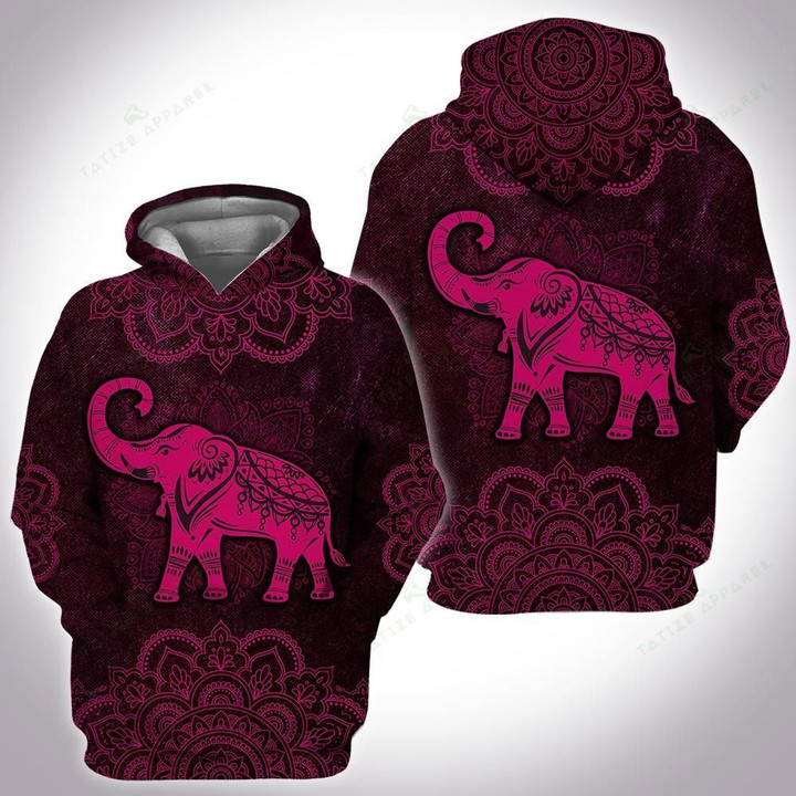 Animal Mandala Elephant Unisex 3D Hoodie All Over Print Kmaul