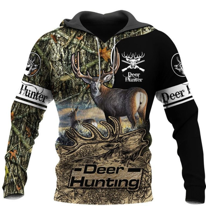Deer Hunting Camo Unisex 3D Hoodie All Over Print Kmbyl