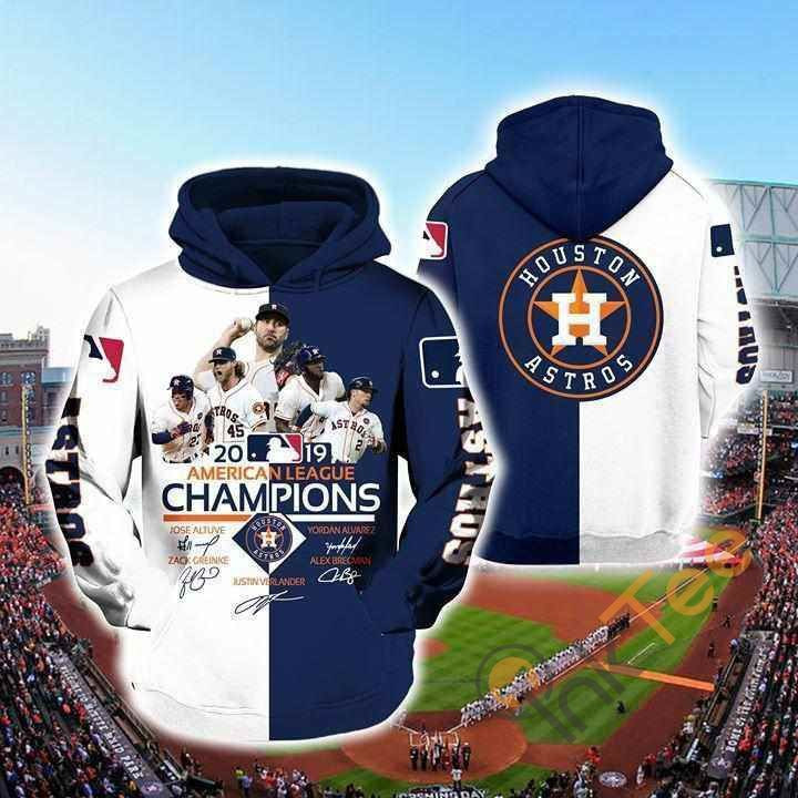 Houston Astros 2019 Al Champions Signed Hoodie 3D