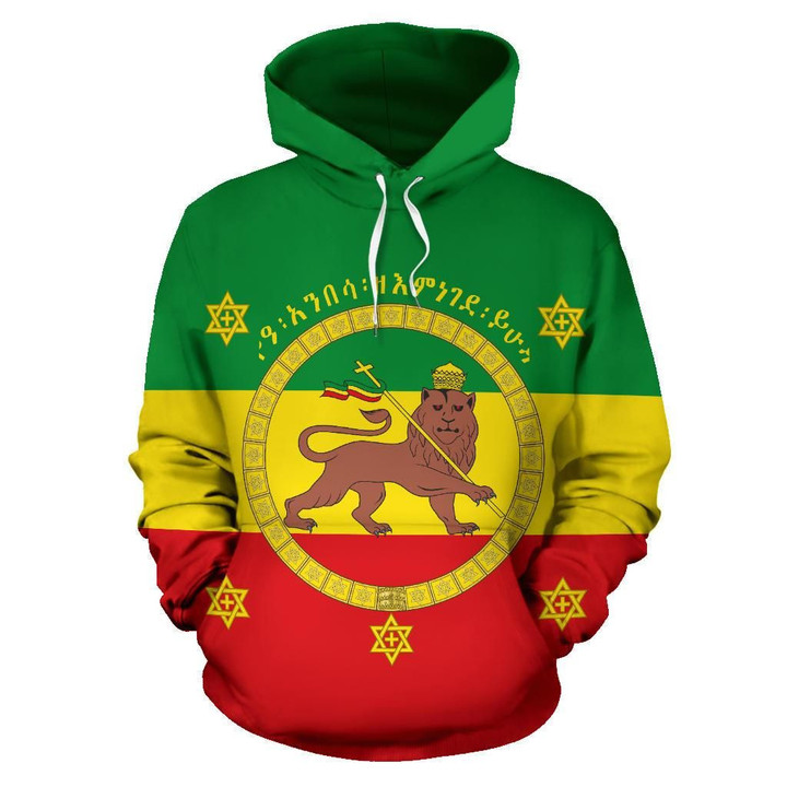 Imperial Flag Haile Selassie Of Ethiopia With Lion Of Unisex 3D Hoodie All Over Print Hfibtc