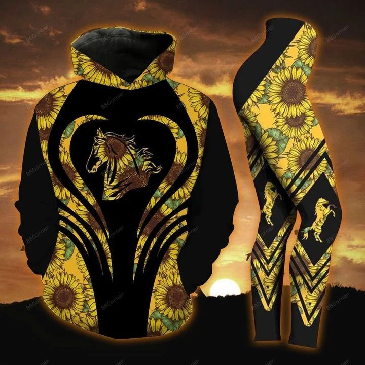 Horse Sunflower Unisex 3D Hoodie All Over Print Kmcex