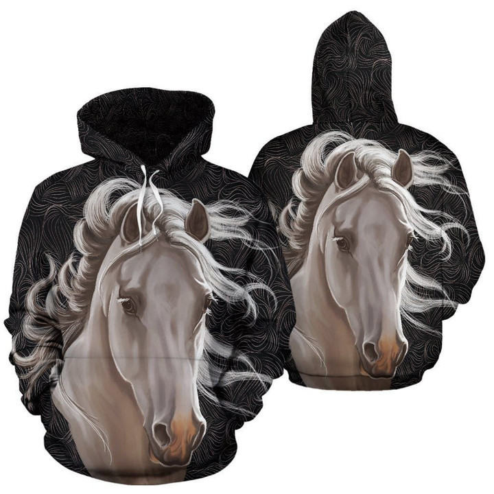 Horse White Horse Unisex 3D Hoodie All Over Print Kmala