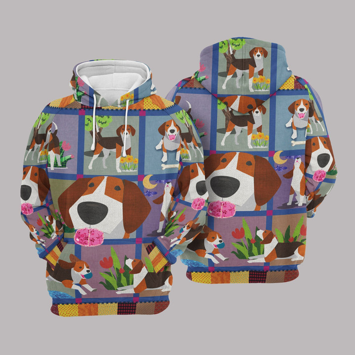 Cartoon Beagle Dog Pullover Unisex Hoodie Bt01