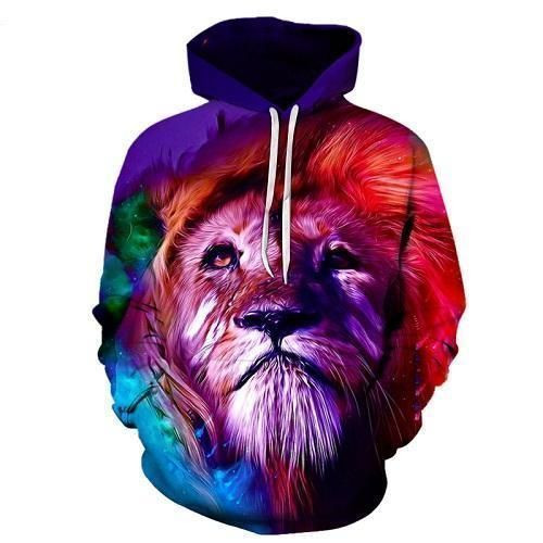 Red Purple Lion Hoodie Bt10