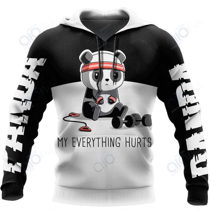 Panda And Gym Pullover Unisex Hoodie Bt06
