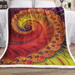 Fibonacci Spiral Art Fractal Red Yellow Vd1610153F Sherpa Fleece Blanket