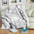 White Gray Scratch Marble Cl16100711Mdf Sherpa Fleece Blanket