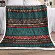Teal And Brown Aztec Cl19100385Mdf Sherpa Fleece Blanket