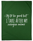 Try To Be Good But I Take After Norwegian Mormor Personalized Nation Gifts Fleece Blanket