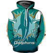 Miami Dolphins 3D Hooded Pocket Pullover Sweater Hoodie Gift For Fan