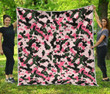 Pink Green And Black Camouflage Hur Quilt Camli