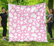 White And Pink Cow Hur Quilt