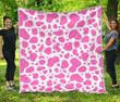 Pink And White Cow Hur Quilt Camli