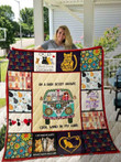 Hippie Girl And Cat Quilt Cihuy
