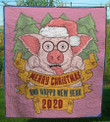 Christmas Pig Quilt Cueax