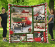 Cow Red Truck Christmas Quilt Cibwo