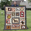 Dachshund Blanket Quilt - Silhouette Of Dachshund Dog Blanket - Gift For Dachshund Lovers