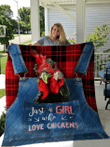 Just A Girl Love Chicken Quilt