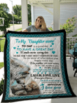 Wolf To My Daughter I Love You Custom Text Name Quilt