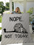 Lazy Cat Nope Not Today Quilt