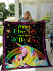 Emily I Love You More Than All The Stars Unicorn Custom Text Name Abby, We Love You More Than All The Stars Quilt
