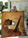 Boxer Dog Playing Guitar Gift For Dog Lovers Quilt