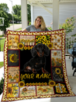 Love Dachshund Personalize Custom Name Quilt