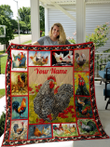 Love Chicken Personalize Custom Name Quilt