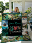 Peace Love Fishing Personalize Custom Name Quilt