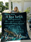 Love Turtle Personalize Custom Name Quilt