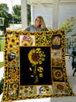 Sloth Sunflower Personalize Custom Name Quilt