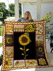 Sunflower Personalize Custom Name Quilt