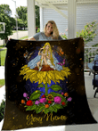 Fairy Sunflower Personalize Custom Name Quilt