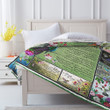 Hummingbird Blanket - Spring Bird In The Coloful Garden Quilt Blanket - Spring Gift For Wife 