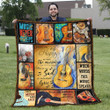 Guitar Throw Blanket - When Words Fail Music Speaks Quilt Blanket - Special Gift For Guitar Lovers