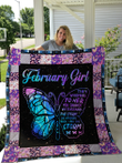 Gift For February Girl Butterflies Quilt W170917