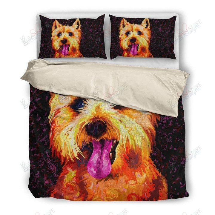 Hello Westie Cute Dog Printed Bedding Set Bedroom Decor
