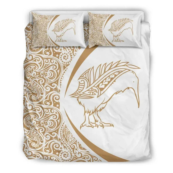 FamilyGater Bedding Set - Cover and Pillow Cases New Zealand Kiwibird Silver Fern Maori - Circle Style 02 J9