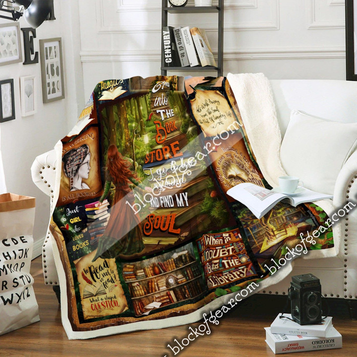 And Into The Book Store I Go To Lose My Mind And Find My Soul Sofa Throw Blanket
